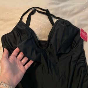 NWT black one piece maternity swimsuit